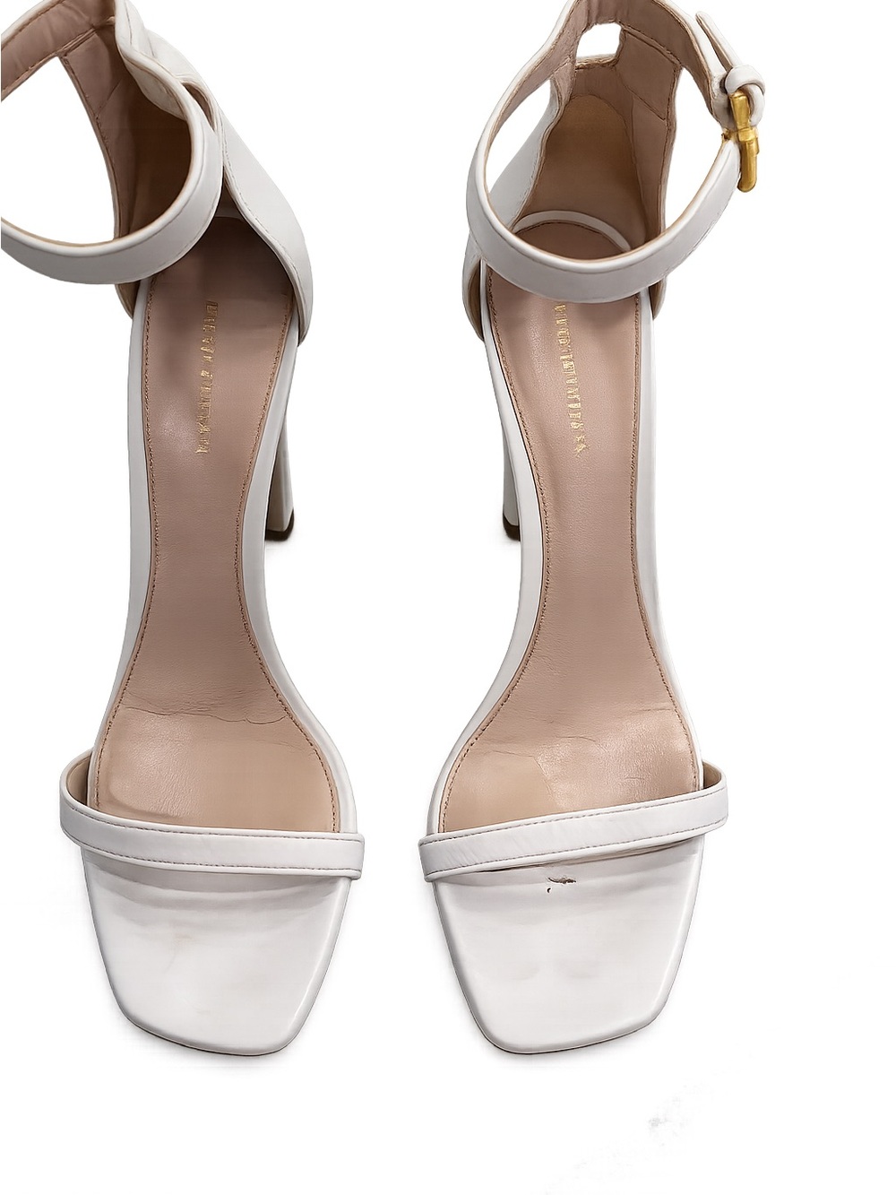 Stuart Weitzman White Leather Ankle Strap Heels – Size 8.5 - Picture 2 of 8
